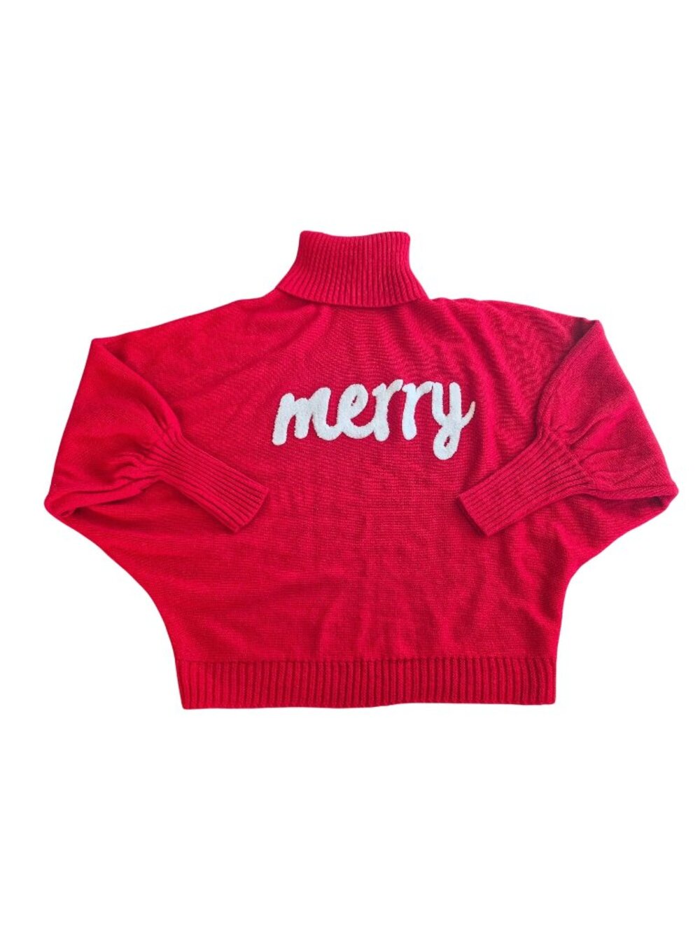 Red Merry Festive Turtleneck Sweater size M